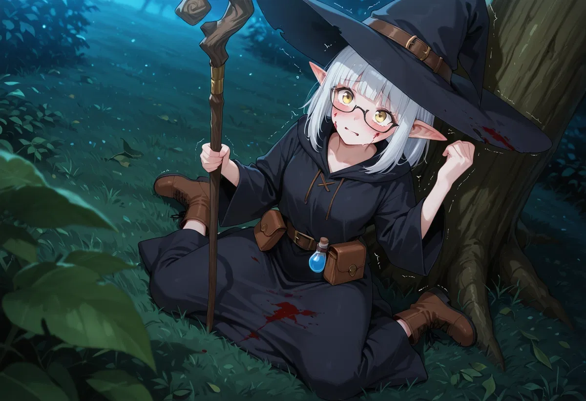 You found an elf mage in the forest