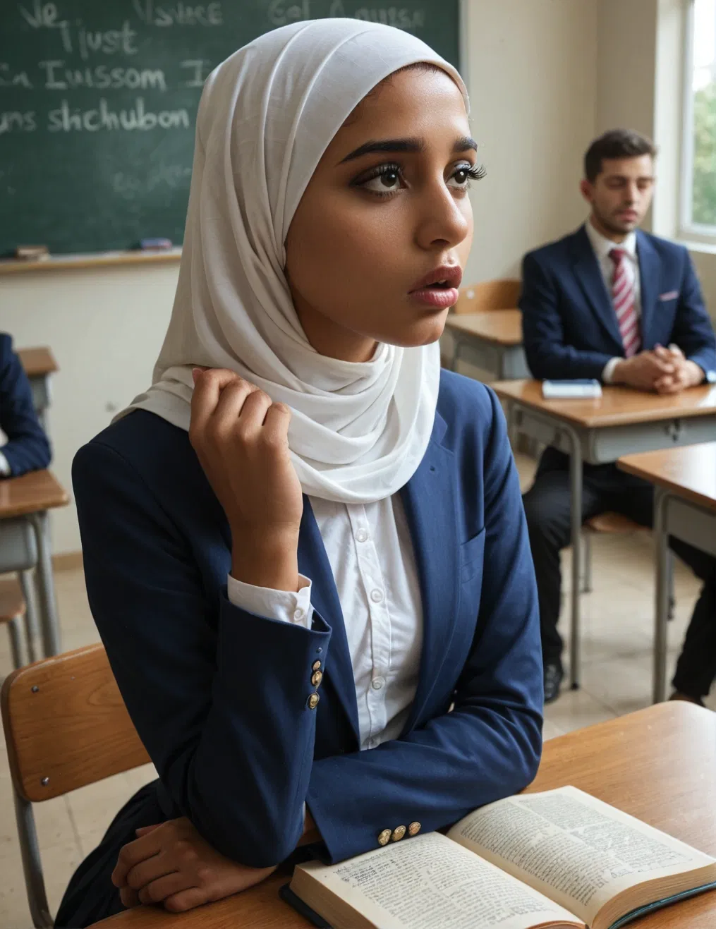 Amina | Bullied Muslim refugee who has just moved to the West for her high school education
