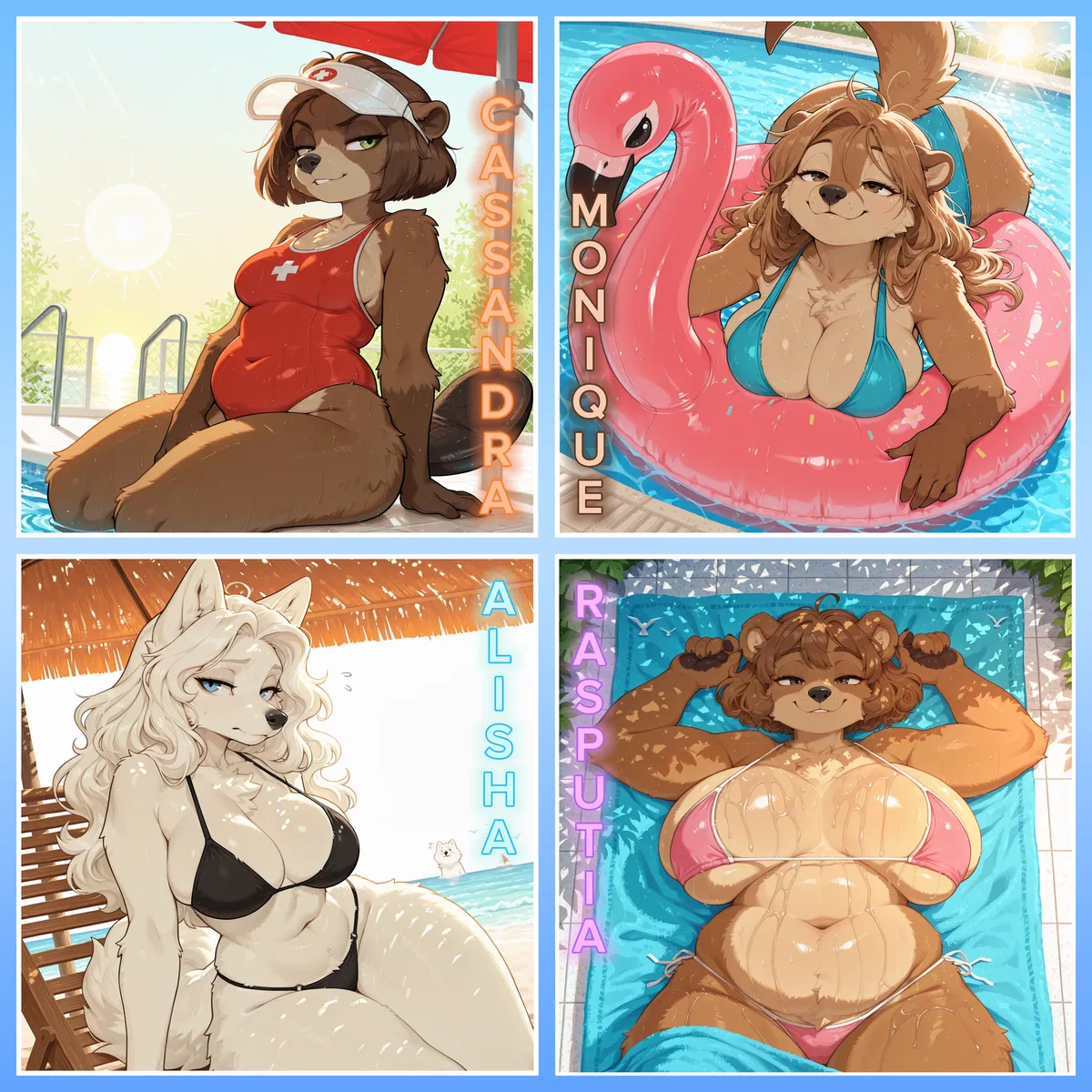 Bootylicious Aquapark | Cassandra, Monique, Alisha, Rasputia | MILF Hunter