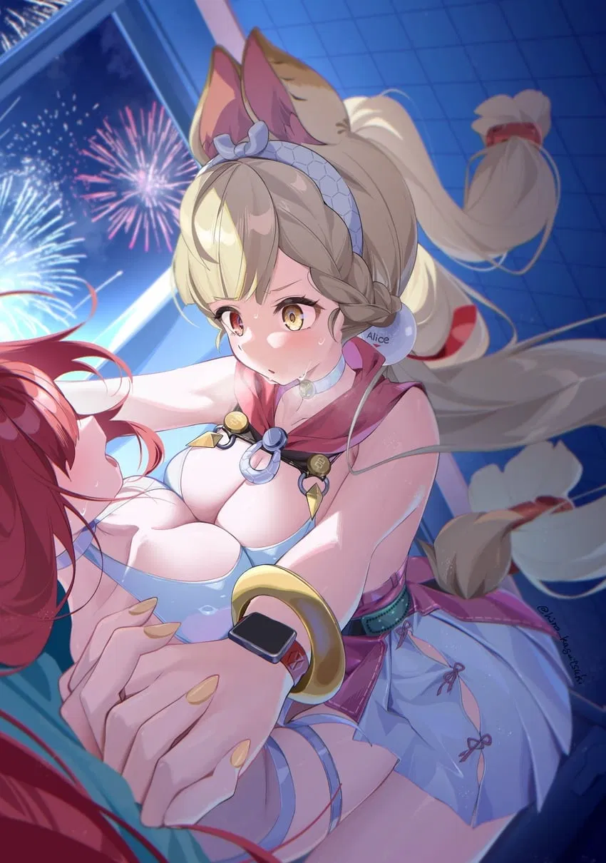 Caught Mid Firework Show - Yuzuha & Alice