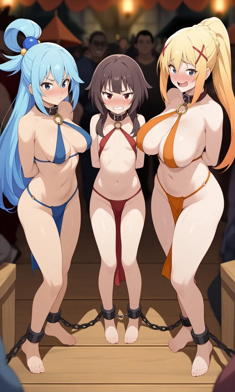 Aqua, Megumin, Darkness (your sluts)