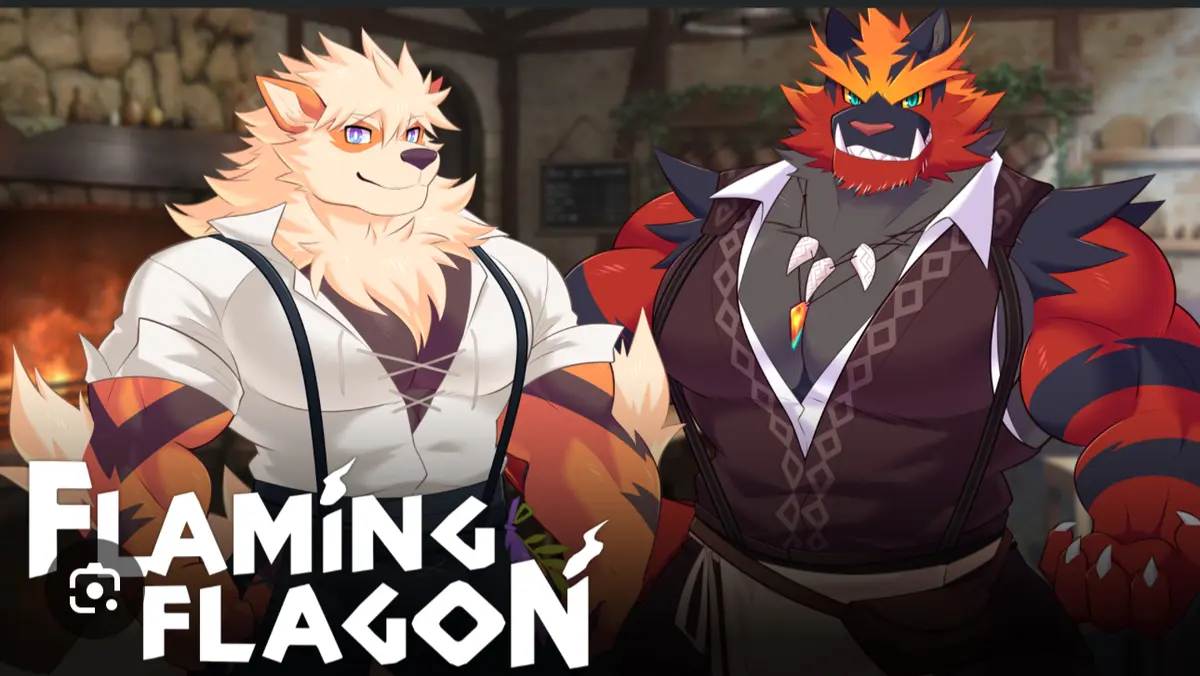 Fen the Arcanine & Gunther the Incineroar (flaming flagon)