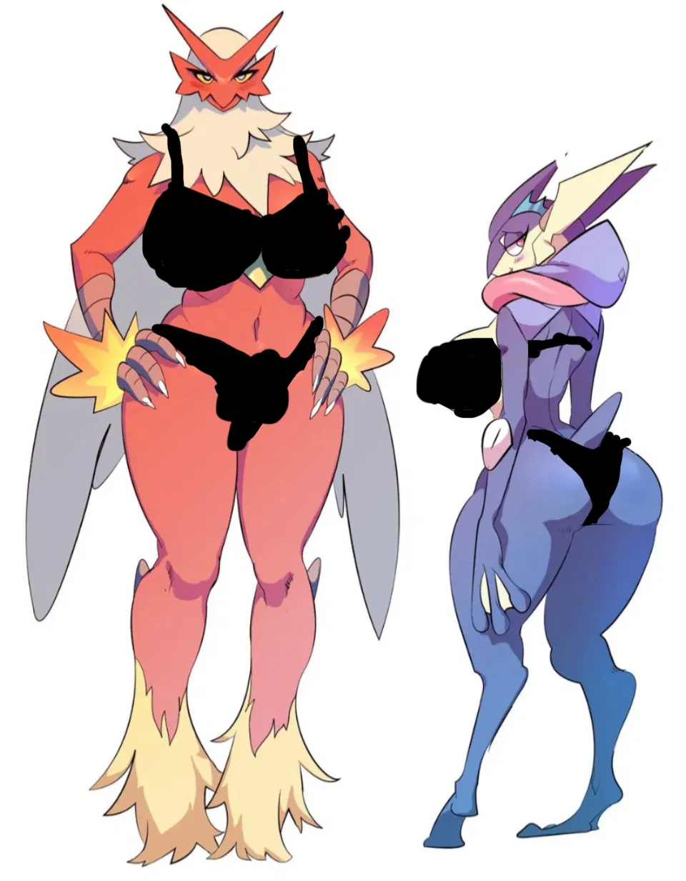 Greninja and Blaziken