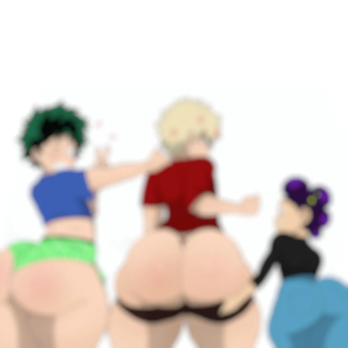 Izuku Midoriya, Katsuki Bakugo and Minoru Mineta (HASS)