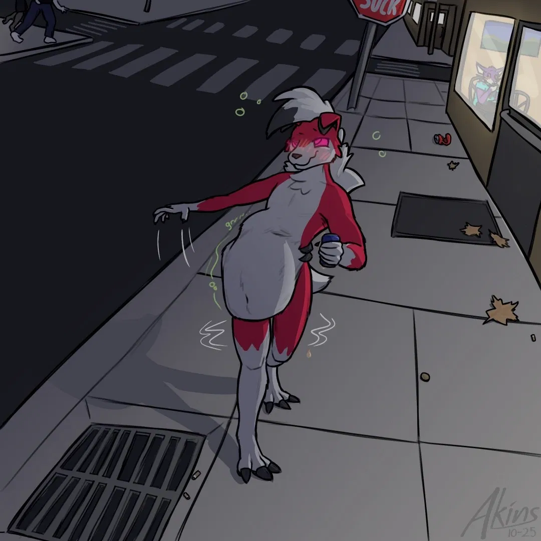 Lycanroc at the bar (Vore)