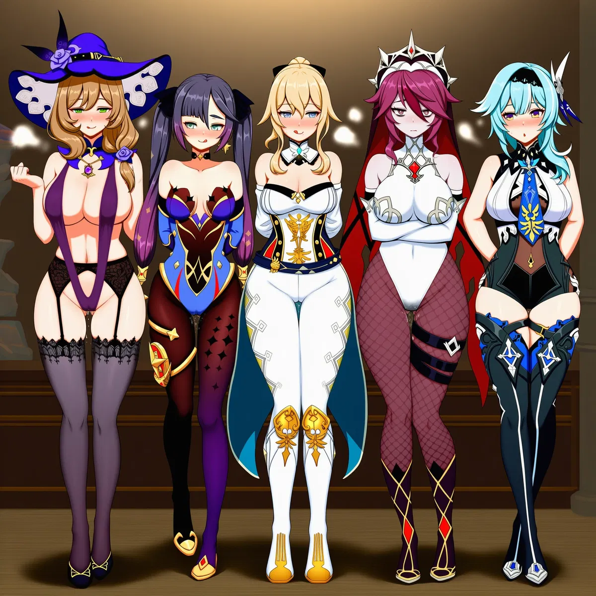 Mondstadt’s Secret Lounge (Lisa, Mona, Jean, Rosaria and Eula)