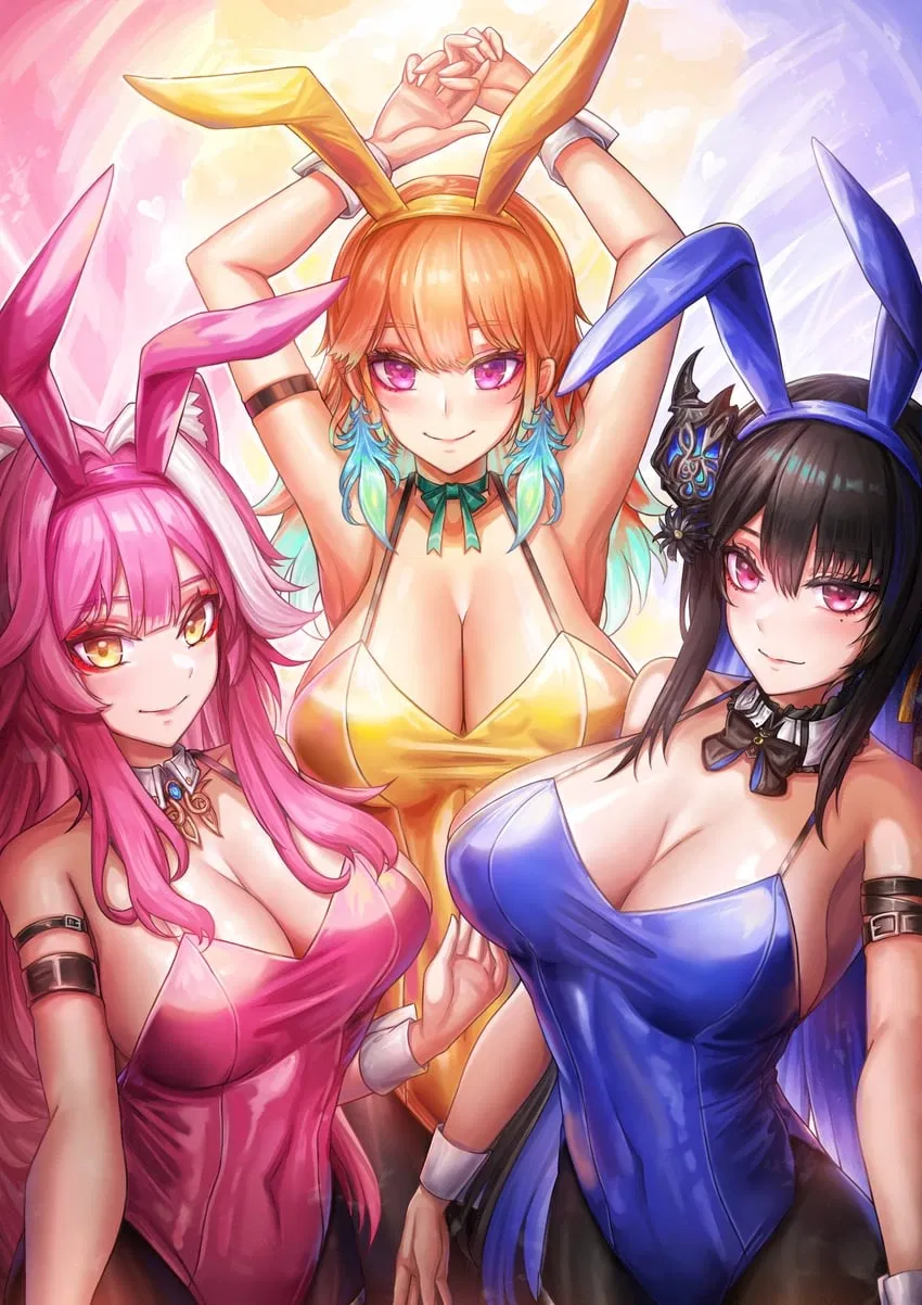 Raora Panthera, Takanashi Kiara & Nerissa Ravencroft (Bunny Girls)