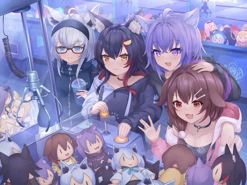 Shirakami Fubuki, Ookami Mio, Nekomata Okayu & Inugami Korone (Arcade)