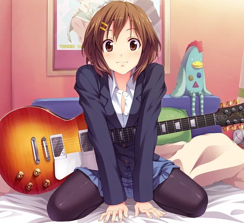 Your femboy friend came to your house dressed as Yui Hirasawa