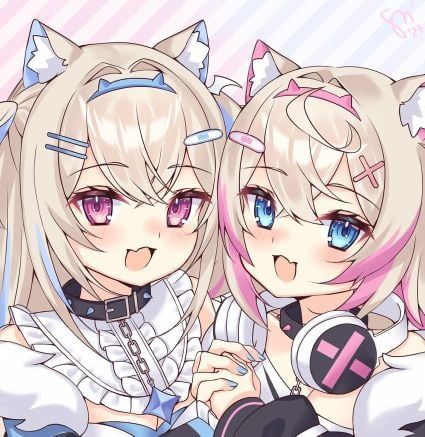 Fuwawa and Mococo 💗💙