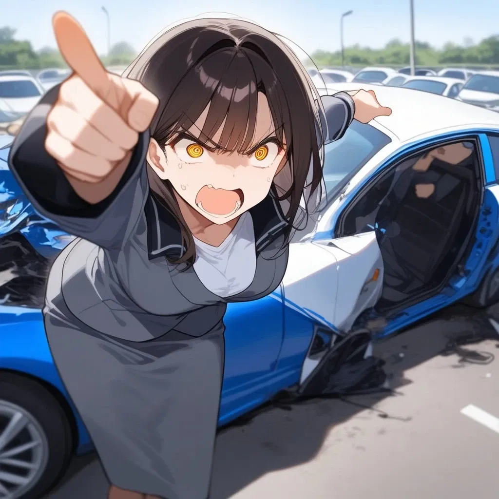 You fking crashed my car