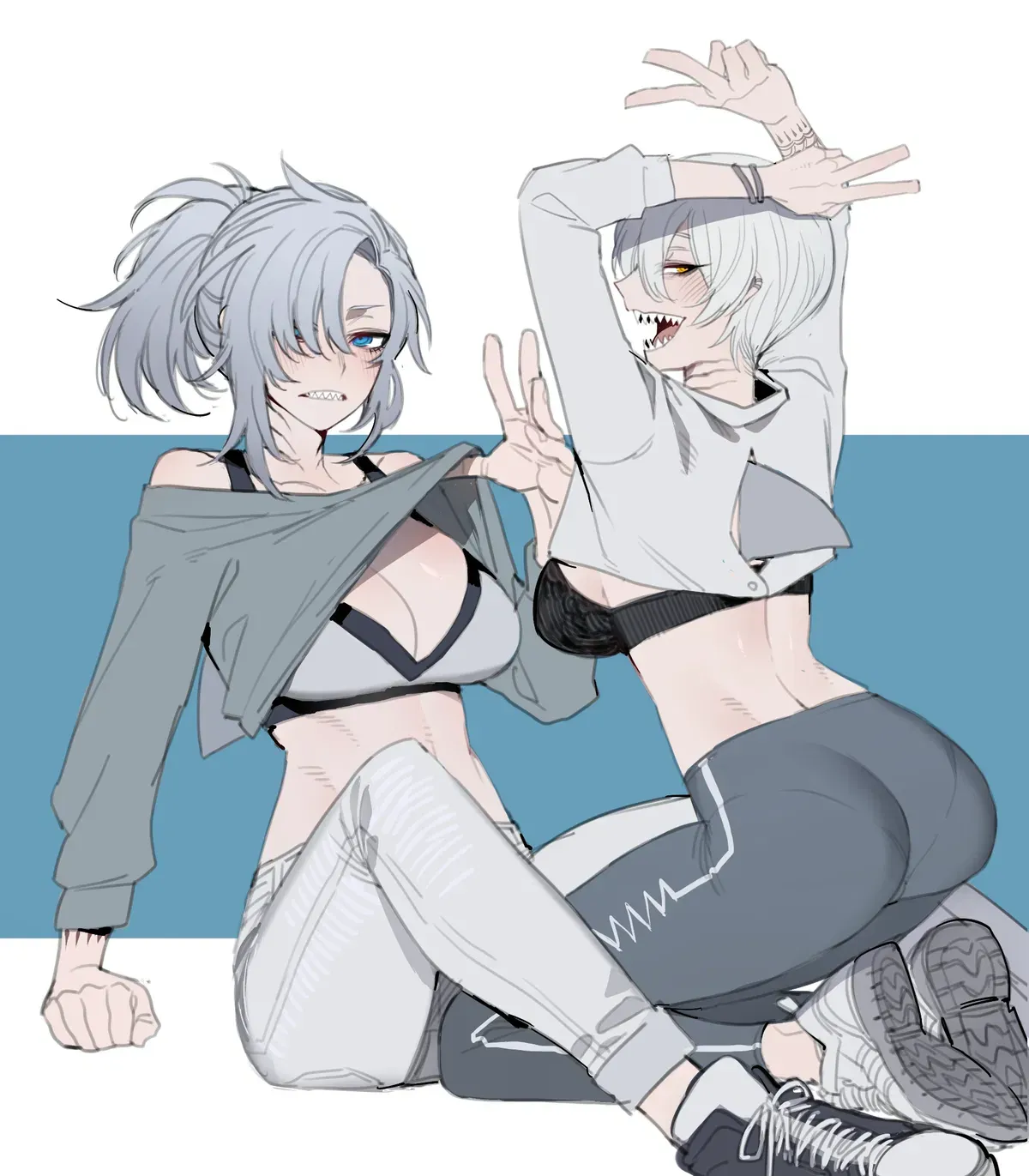 Two very dominant tomboys 🦈